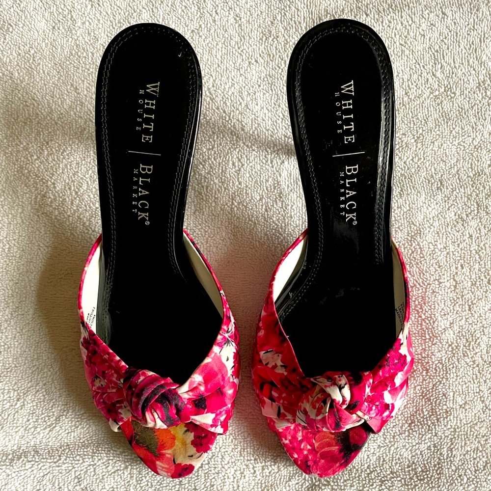 White House Black Market Open Toe Slide Heels